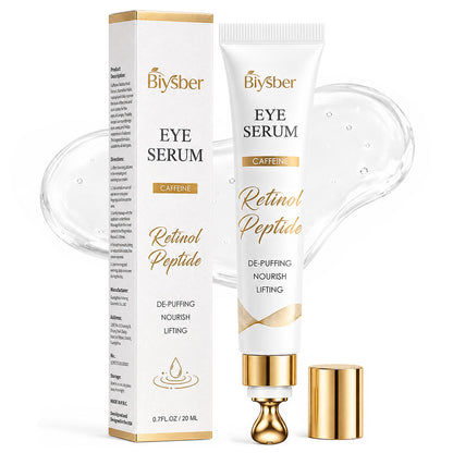 Under Eye Serum for Dark Circles & Puffiness : Caffeine Retinol Peptide Eye Serum for Fine Lines and Wrinkles, Hydrating Daily Eye Care for Women & Men, 0.7 fl oz