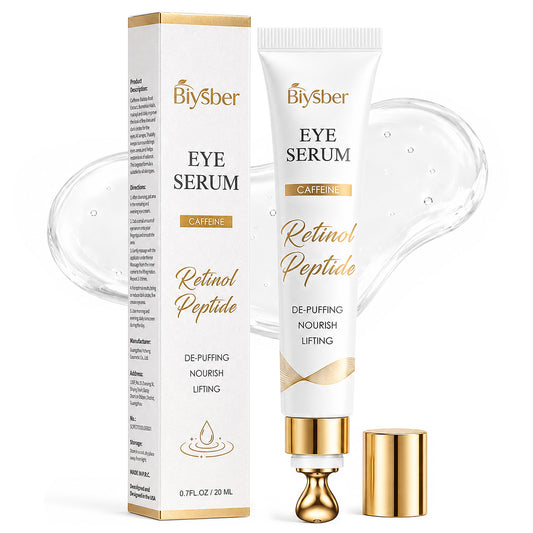 Under Eye Serum for Dark Circles & Puffiness : Caffeine Retinol Peptide Eye Serum for Fine Lines and Wrinkles, Hydrating Daily Eye Care for Women & Men, 0.7 fl oz