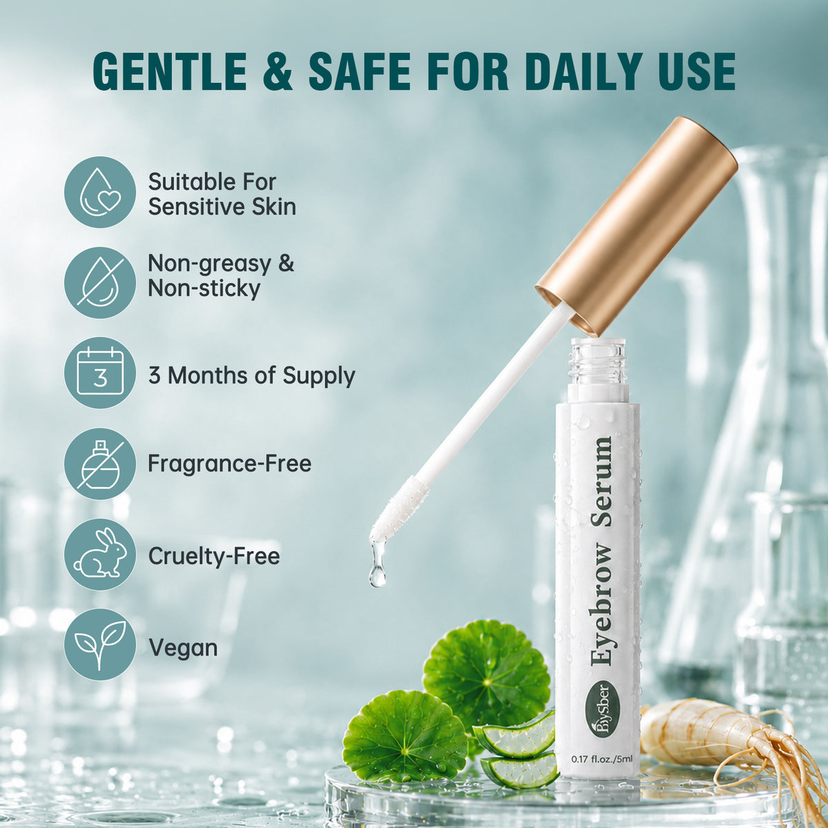 Eyebrow Growth Enhaning Serum with Peptide & Hyaluronic Acid, 5 mL