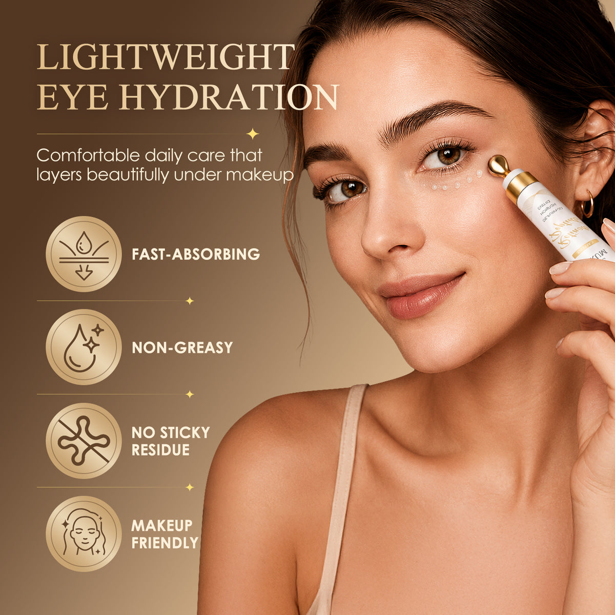 Under Eye Serum for Dark Circles & Puffiness : Caffeine Retinol Peptide Eye Serum for Fine Lines and Wrinkles, Hydrating Daily Eye Care for Women & Men, 0.7 fl oz