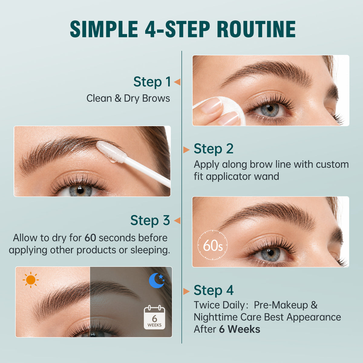 Eyebrow Growth Enhaning Serum with Peptide & Hyaluronic Acid, 5 mL