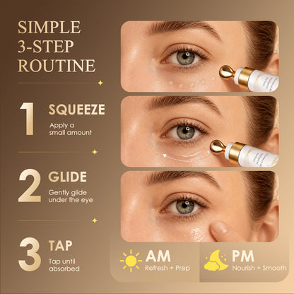 Under Eye Serum for Dark Circles & Puffiness : Caffeine Retinol Peptide Eye Serum for Fine Lines and Wrinkles, Hydrating Daily Eye Care for Women & Men, 0.7 fl oz
