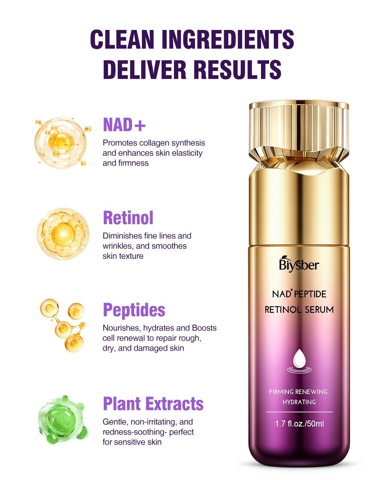 Biysber NAD+ Retinol Collagen Face Serum