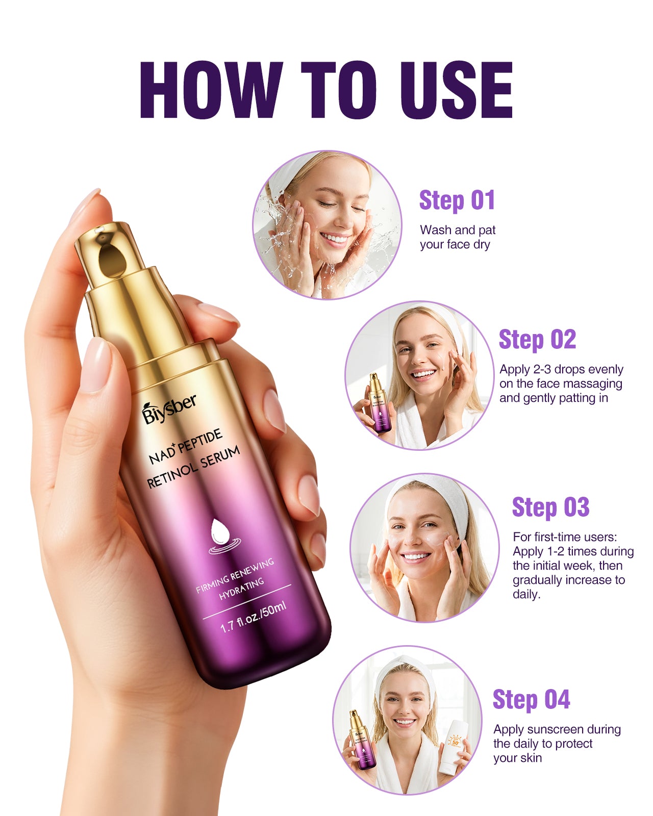 Biysber NAD+ Retinol Collagen Face Serum